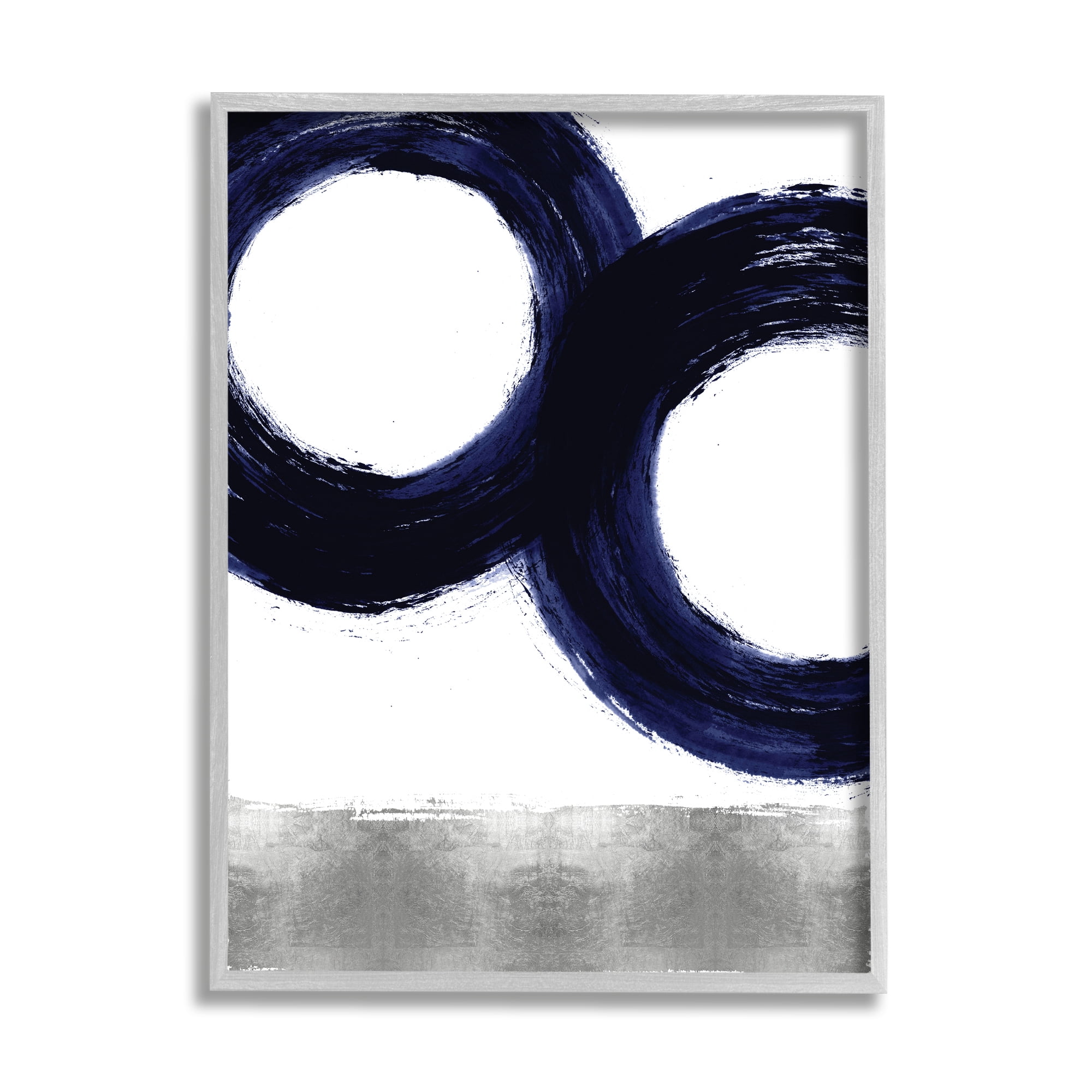 Stupell Industries Abstract Shape Design Blue Circles above Grey,11 x 14,Designed by Ellie Roberts