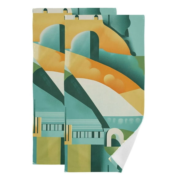 Abstract Shape Vector Art Hand Towel Absorbent Bath Towels for Bathroom Sports Gym(28.3" X 14.4") Set of 2