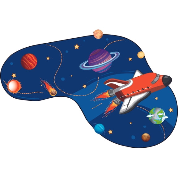 Abstract Shaped Outer Space Background Decor Design Vinyl Wall Decal - 13" x 20" Adhesive Home Art Stars Planets Meteor & Space Shuttle Sticker Kids Bedroom Removable Solar System Decoration