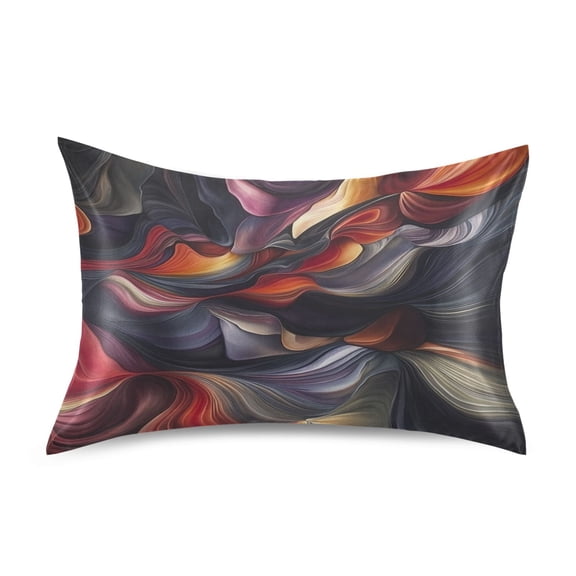 Abstract Shapes Design Satin Pillowcase 20''x26'' Double-Sided Print Soft Wrinkle Resistant