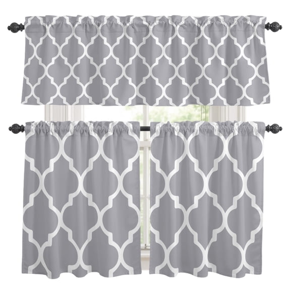 Abstract Shapes Kitchen Curtains and Valances Set, Simple Abstract ...