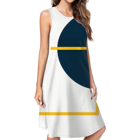 Abstract Shapes Minimal Design Dress Elegant Party Dresses Evening Dresses Women Dress Sleeveless Dress Ladies Dresses
