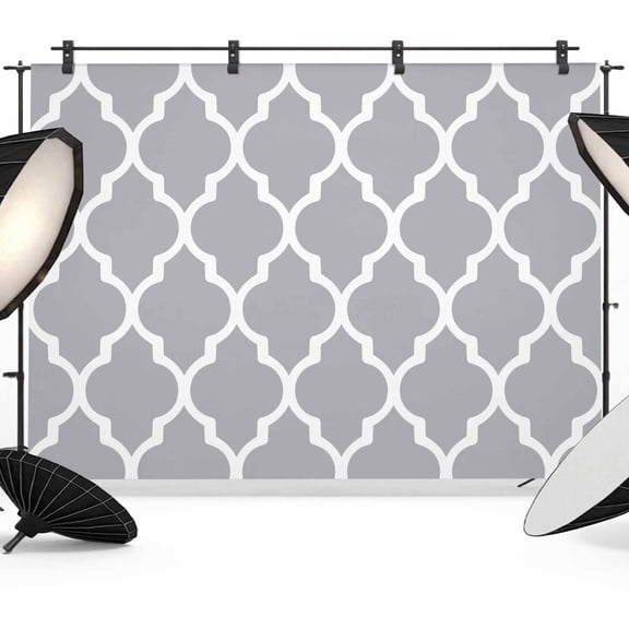 Abstract Shapes Photography Backdrop 7x5FT, Simple Abstract White Lines Shape Grey Background Photo Backdrops, Background for Photography Studio Photo Studio Background, Back Drop for Photoshoot