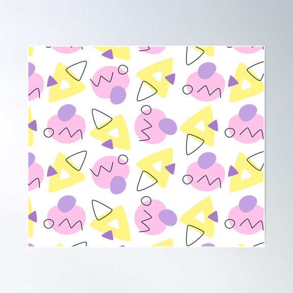 Abstract Shapes Poster Wall Art, Modern Wall Decor For Living Room Bedroom, 8x12 UNFRAMED