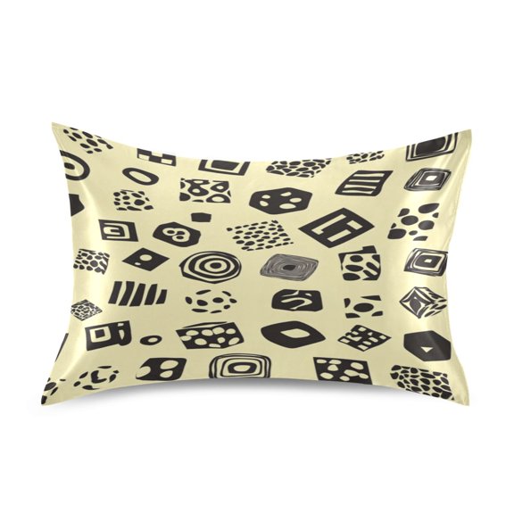 Abstract Shapes Queen Size Satin Pillowcase 20''x30'' Double-Sided Print Soft Wrinkle Resistant