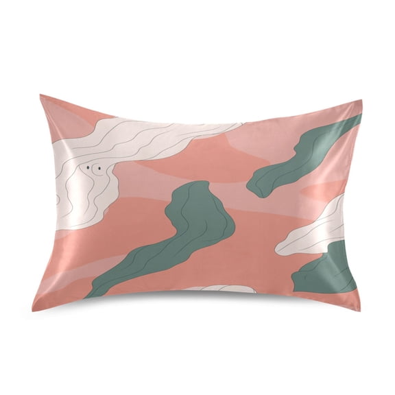Abstract Shapes Satin Pillowcase 20''x30'' Double-Sided Print Soft Wrinkle Resistant