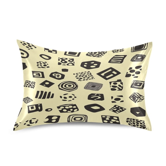 Abstract Shapes Standard Size Satin Pillowcase 20''x26'' Double-Sided Print Soft Wrinkle Resistant