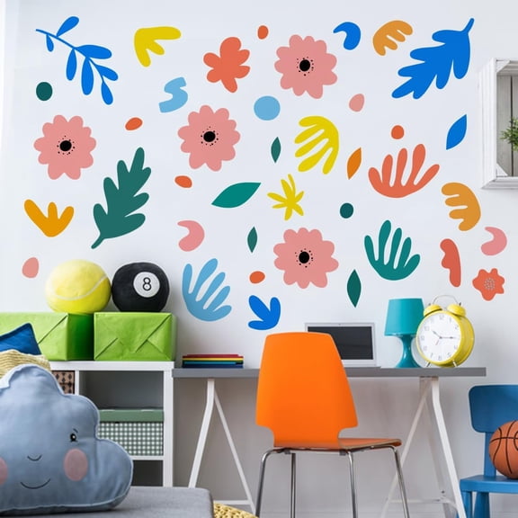 Abstract Shapes Wall DecalsGiant Set of Wall StickerModern Wall Art Wall Decals, Colorful, Rainbow, Pattern Stickers (Irregular Wall Stickers)