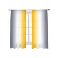 thumbnail image 1 of Abstract Sheer Curtains 63 Inch Long 2 Panels, Dark Gray Yellow Gradient Ombre Light Filtering Rod Pocket Semi Sheer Curtains, Sheer Voile Drapes for Living Room Bedroom, 52"x63", 1 of 5