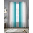 thumbnail image 1 of Abstract Sheer Curtains 84 Inches Long 2 Panels Dark Gray Turquoise Gradient Ombre Light Filtering Semi Sheer Window Curtains Drapes for Bedroom Living Room 52"x84", 1 of 7