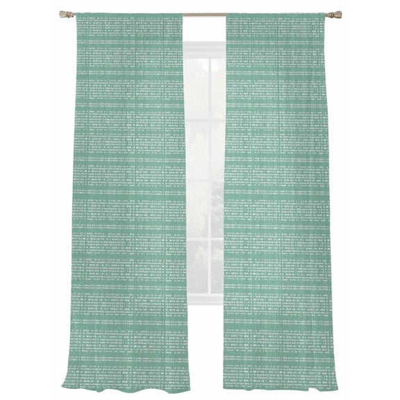 Abstract Sheer Curtains 84 inches Long 2 Panels Set Slate Texture Minimalist Modern Green Sheer Drapes Rod Pocket Window Curtains for Living Room/Bedroom