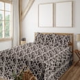 thumbnail image 1 of Ambesonne Abstract Fitted & Flat Sheet with Shams 4 Pcs Set, Branches Art Psychedelic, Full, Dark Brown Off White, 1 of 5