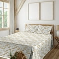 thumbnail image 1 of Ambesonne Abstract Fitted & Flat Sheet with Sham 3 Pcs Set, Paint Brush Motif Modern, Twin, White and Pastel Brown, 1 of 5