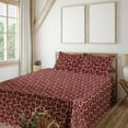 thumbnail image 1 of Ambesonne Abstract Fitted & Flat Sheet with Shams 4 Pcs Set, Lines Wavy Forms Pattern, Full, Maroon Pale Brown, 1 of 1
