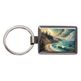 thumbnail image 1 of Abstract Shore Ocean Waves Landscape Metal Rectangle Keychain, 1 of 7