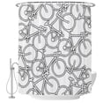 Abstract Shower Curtain for Bathroom, Black Bicycles Line Texture ...