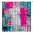thumbnail image 1 of Abstract Shower Curtain Blue Pink Gray Oil Painting Graffiti Modern Art Grunge Aesthetic Retro Extra Long Bathroom Home Curtain with Hooks,70" Wx84 H, 1 of 6