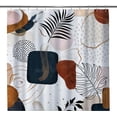 thumbnail image 1 of Abstract Shower Curtain Boho Mid Century Navy Blue Gold Colorful Modern Geometric Leaves Plant Neutral Minimalist Bathroom Shower Curtains Fabric Waterproof with Hooks 72" x 72", 1 of 6
