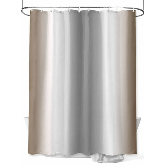Abstract Shower Curtain, Brown Gray Gradient Ombre Waterproof Shower Curtain Set with 12 Hooks Lightweight Washable Fabric Shower Curtains for Bathroom 48x72 Inches