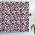 thumbnail image 1 of Abstract Shower Curtain, Geometric Formless Circles Round Shapes with Inner Dots Childish Baby Graphic, Fabric Bathroom Set with Hooks, 69W X 75L Inches Long, Multicolor, by Ambesonne, 1 of 3