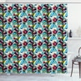 thumbnail image 1 of Abstract Shower Curtain, Grungy Geometric Pattern with Color Splatters and Stains Modern Art Composition, Fabric Bathroom Set with Hooks, 69W X 75L Inches Long, Multicolor, by Ambesonne, 1 of 3