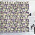 thumbnail image 1 of Abstract Shower Curtain, Jumbling Circumvolved Abstract Shapes Ornamented with Dots and Colorful Stripes, Fabric Bathroom Set with Hooks, 69W X 75L Inches Long, Multicolor, by Ambesonne, 1 of 3