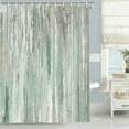 Abstract Shower Curtain, Modern Aesthetic Green Stripe Shower Curtain