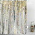thumbnail image 1 of Abstract Shower Curtain, Modern Aesthetic Stripe Shower Curtain Sets With 12 Hooks For Bathtub Bathroom Gray Yellow Contemporary Abstract Painting Fabric, 1 of 4