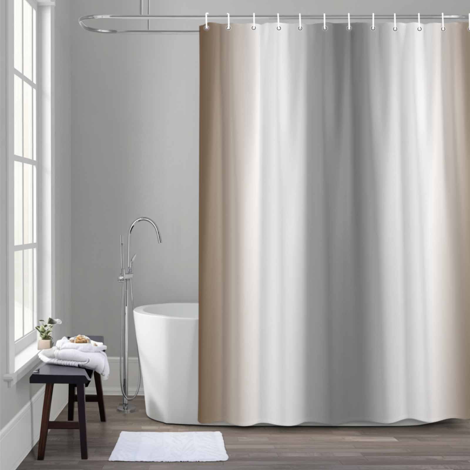 Abstract Shower Curtain for Bathroom Decor, Brown Gray Gradient Ombre ...