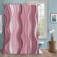 thumbnail image 1 of Abstract Shower Curtains for Bathroom, Pink Gradient Waves Beach Lines Washable Fabric Shower Curtain with Hooks Waterproof Bathroom Decor Sets, 60 x 72 Inches, 1 of 9