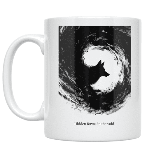 Abstract Silhouette Fox Design - Animal Art Enthusiast - 11 oz Ceramic Coffee Mug