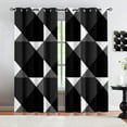 thumbnail image 1 of Abstract Simple Black Print Blackout Curtain, Stitching Geometry Thermal Insulated Grommets Curtains, 2 Panels Window Curtains For Bedroom Living Room Home Decor 52"W x 84"L (Pack of 2), 1 of 6