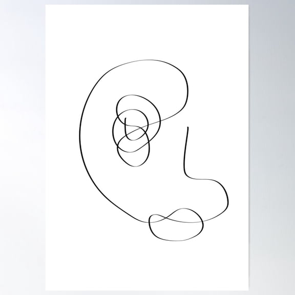 Abstract Simple Line Art Poster Wall Art, Modern Wall Decor For Living Room Bedroom, 12x18 UNFRAMED