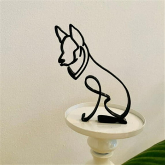 Abstract Simple Minimalist Metal Dog Art Sculpture Decoration Ornament Wall Art Home Office Desktop Modern Art Creative Decors