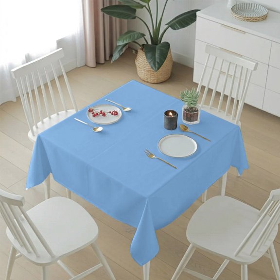 Abstract Sky Blue Theme Table Cloth 54x54in, Waterproof Square Tablecloth Wipeable Tablecloths Modern Minimalist Art Table Covers for Dining Tables Party Indoor Outdoor