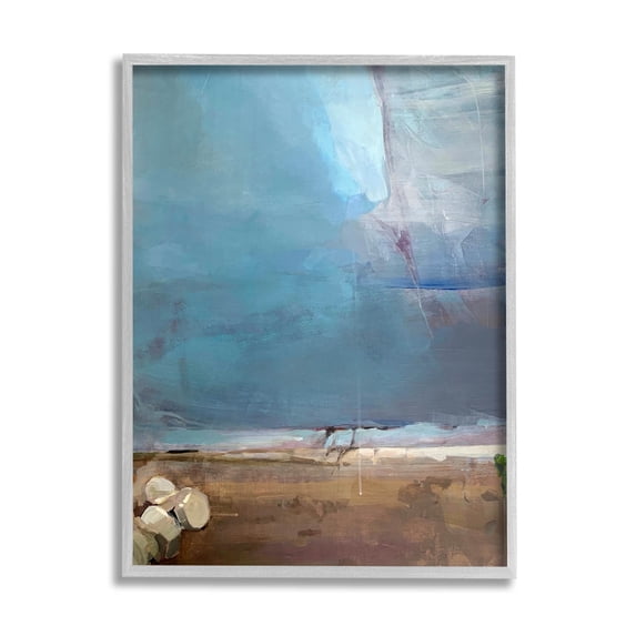 Abstract Sky Scenery Landscape Abstract Painting Gray Framed Art Print Wall Art