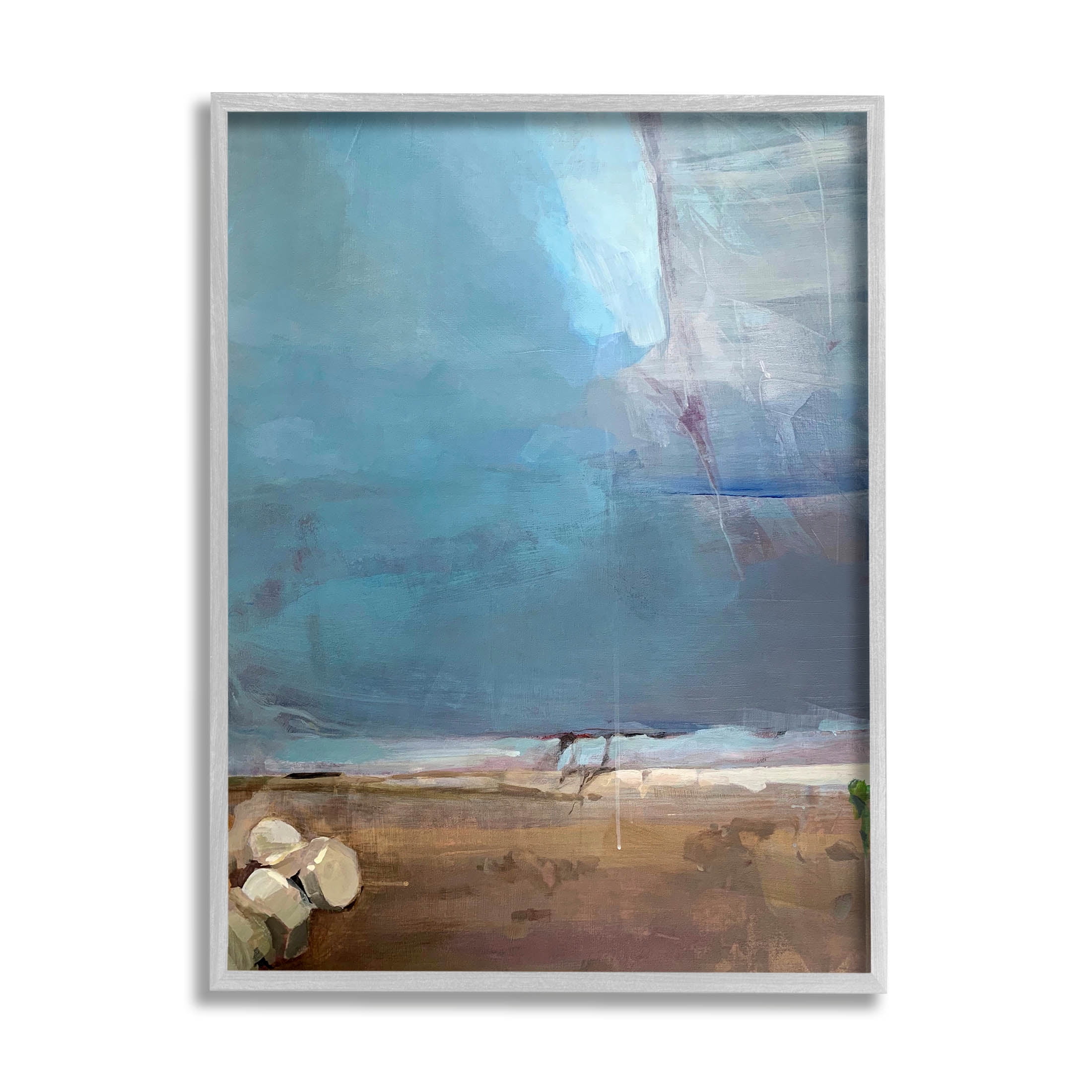 Abstract Sky Scenery Landscape Abstract Painting Gray Framed Art Print Wall Art