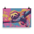 thumbnail image 1 of Abstract Sloth Painting Poster Animal Wall Art Boho Home Decor Maximalist Design (12″×18″), 1 of 1