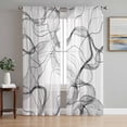 Abstract Smoky Waves Sheer Curtains for Living Room Bedroom ...