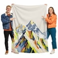 thumbnail image 1 of Abstract Snowy Flannel Blanket for Bed,Travel and Camping, Mountain Colored Drawing Oil Painting Super Soft Cozy Blanket for All Seasons 30"x40", 1 of 7