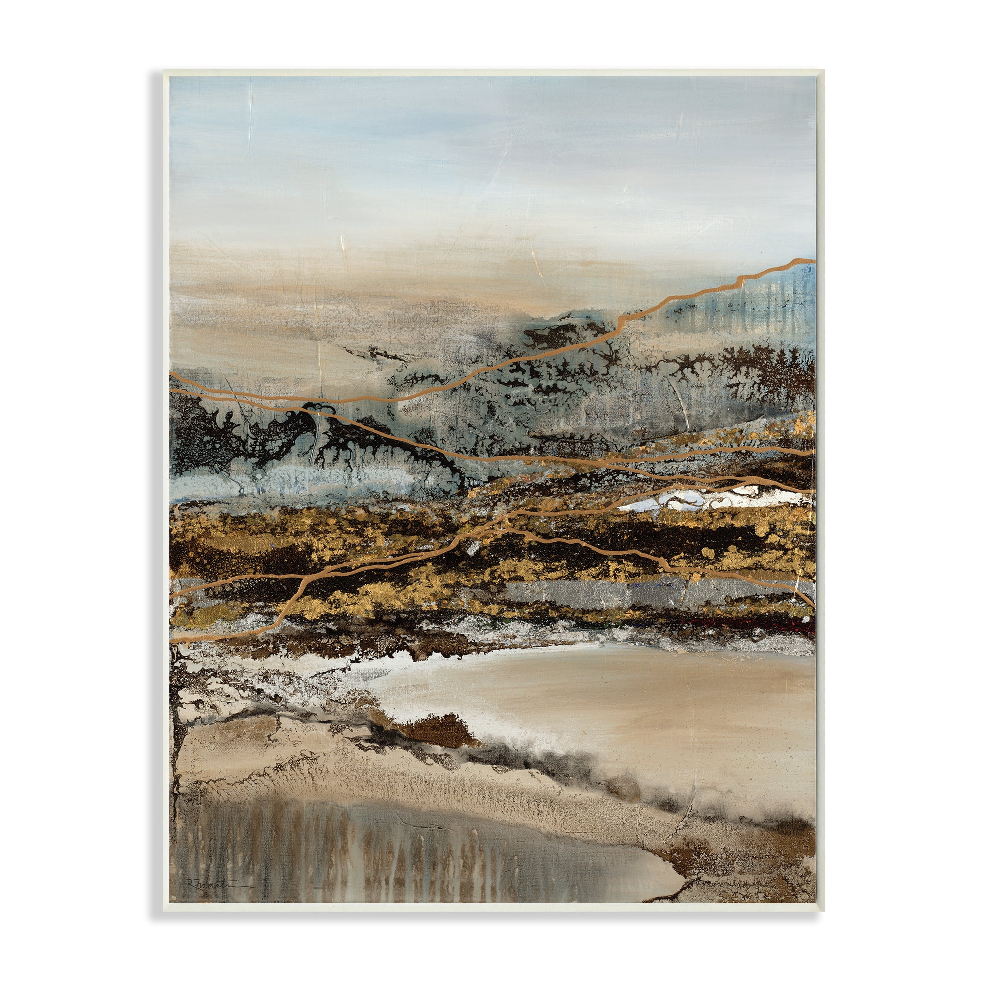 Stupell Industries Abstract Snowy Mountain Range Detailed Linework,10 x 15,Designed by Ruth Fromstein