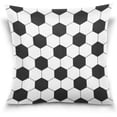 thumbnail image 1 of Abstract Soccer Football Pattern Velvet Plush Throw Pillow Cushion Case Cover - 16" x 16" - Invisible Zipper Home Decor Floral for Couch Sofa No Pillow Insert, 1 of 5