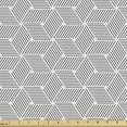 thumbnail image 1 of Ambesonne Abstract Fabric by the Yard Upholstery, Diagonal Striped Details, 5 Yards, Grey and White, 1 of 5