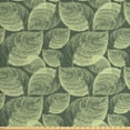 thumbnail image 1 of Ambesonne Abstract Fabric by the Yard Upholstery, Autumn Leaves Line Art, 5 Yards, Reseda Green Pale Green, 1 of 4