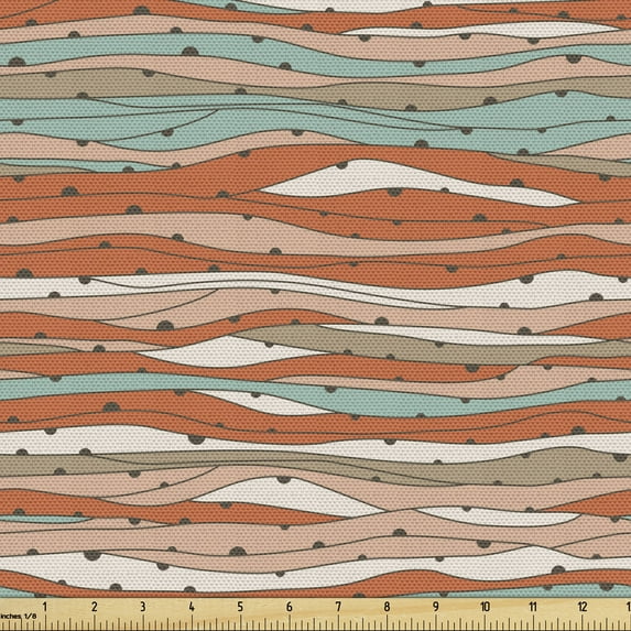 Ambesonne Abstract Fabric by the Yard Upholstery, Contemporary Pastel Tone, 5 Yards, Multicolor