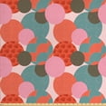 thumbnail image 1 of Ambesonne Abstract Fabric by the Yard Upholstery, Coral Tone Stripes Circles, 3 Yards, Multicolor, 1 of 4
