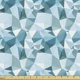 thumbnail image 1 of Ambesonne Abstract Fabric by the Yard Upholstery, Blue Polygonal Shapes Art, 10 Yards, Teal Pale Blue and White, 1 of 5