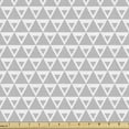thumbnail image 1 of Ambesonne Abstract Fabric by the Yard Upholstery, Minimalist Triangles Art, 5 Yards, Pale Grey White, 1 of 5