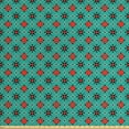 thumbnail image 1 of Abstract Sofa Upholstery Fabric by the Yard, Illustration with Geometric Shapes Repeating Old Fashioned Motifs, Decorative Fabric for DIY and Home Accents, Vermilion Turquoise by Ambesonne, 1 of 4