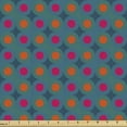 thumbnail image 1 of Ambesonne Abstract Fabric by the Yard Upholstery, Retro Polka Dotted Design, 1 Yard, Petrol Blue and Magenta, 1 of 5
